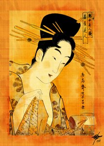Ukiyo-e Woman Reading by Osvaldo Russo