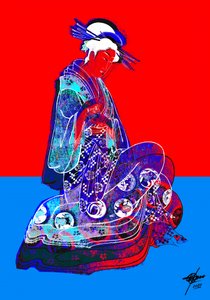 Vibrant Geisha Elegance by Osvaldo Russo