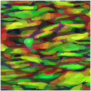 Vibrant Green Abstract Flow by Osvaldo Russo