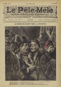 Au metro on en met trop. Illustration for Le Pele-Mele by Oswald (after) Heidbrinck