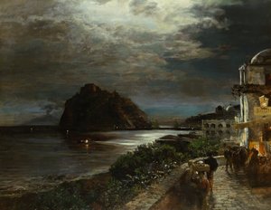 The Aragonese Castel Ischia by Oswald Achenbach