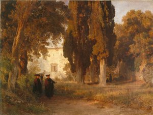 The Monastery Garden by Oswald Achenbach