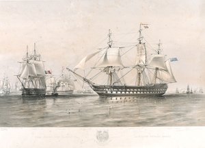 The English and French Fleets in the Baltic by Oswald Walters (after) Brierly