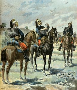 French Dragoons Communicating with Carrier Pigeons by Oswaldo Tofani