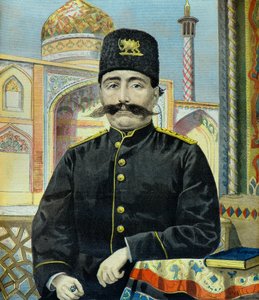 Portrait of Shah of Persia Shah Mozaffer Ed Dine (Engraving)