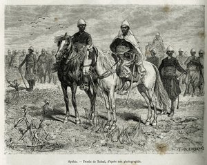 The Spahis of the expedition escort (engraving by Tofani, to illustrate the story of 