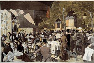 The boulevards on election night cafe terrace
