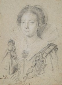 Portrait of a Young Lady of the House of Anjou by Ottavio Leoni