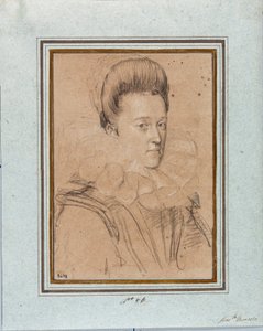 Portrait of Eleonore de Medicis (Eleonora de Medici) (1567-1611) Wife of Vincent I of Gonzague, Duke of Mantua (Vincenzo I Gonzaga, Duke of Mantua) (1562-1612) Drawing by Ottavio Leoni (1578-1630) Genoa, Musei di Strada Nuova, inv 2432