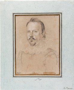 Portrait of Vincent I of Gonzague, Duke of Mantua (1562-1612) Drawing by Ottavio Leoni by Ottavio Mario Leoni