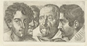 Portrait of Cosimo Orsino, Cesare Bartolotti, Sigmund Laire, and a Self-Portrait of Ottavio Leoni by Ottavio Mario Leoni