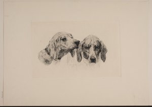 Two Dog Heads by Otto Bache