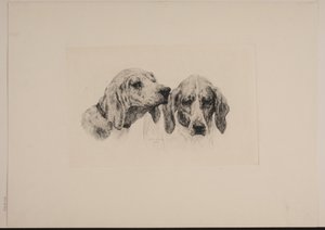 Two Dog Heads by Otto Bache