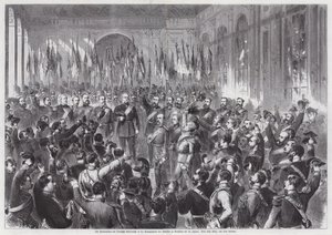 Proclamation of King Wilhelm I of Prussia as Emperor of Germany, Hall of Mirrors, Palais de Versailles, France by Otto Edmund Guenther