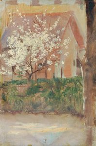 White Blooming Tree in the Front Yard by Otto Friedrich