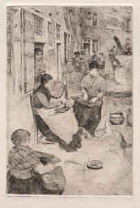 Etchings of Venice: Bead Stringers, 1882 by Otto H. Bacher