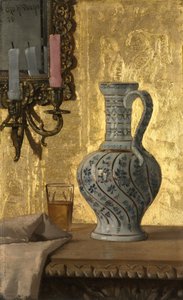Pitcher and a Glass on a Table by Otto H. Bacher