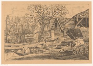 Village by the Water by Otto Hanrath (signed by artist)