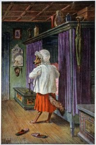 The wolf disguises as Grandmother by Otto Kubel