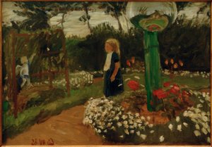 Elsbeth in the Garden with Glass Ball
