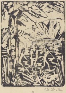 Five Girls at a Forest Pond by Otto Müller