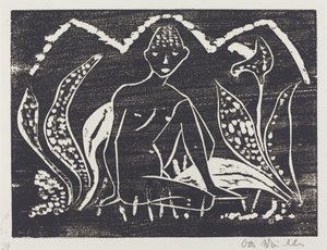 Nude Figure of a Boy in a Landscape by Otto Müller