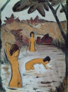 Three Bathers in the Pond. Around 1912
