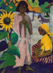 Gypsies and Sunflowers. 1927 by Otto Mueller