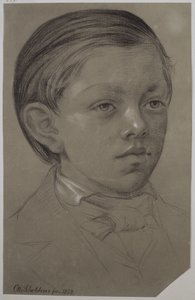 Child Portrait of Wilhelm Amandus Beer by Otto Scholderer