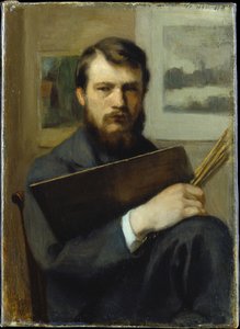 Self-Portrait with Palette and Brushes by Otto Scholderer