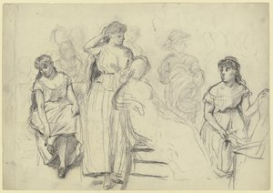 Sitting and Standing from the "Preparation for the Costume Ball" by Otto Scholderer