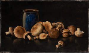 Still Life with Blue Vase and Mushrooms
