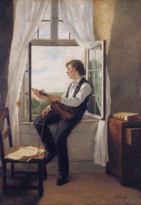 The Violinist by the Window by Otto Scholderer