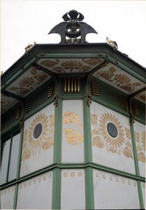 Art Nouveau: View of the Pavilion of the Karlsplatz Metro Station (now cafe) Made by Architect Otto Wagner (1841-1918) (Viennese Secession) 1894-1899 Vienna, Austria by Otto Wagner