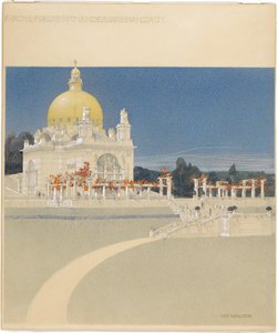 St. Leopold Church at Steinhof, competition project, perspective by Otto Wagner