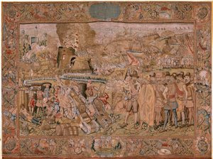 Flemish Tapestry. Series Triumphs and Battles of Archduke Albert. The Capture of the Town of Hulst. Seventh Tapestry in the Series. Model Otto van Veen and Hans I Snellinck by Otto van Veen