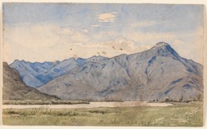 Italian Landscape with a River and Mountains