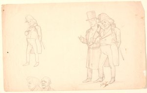 Caricature of the Ørsted Brothers by P.C. Skovgaard