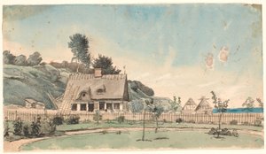 Coastal Landscape with Thatched Houses by P.C. Skovgaard