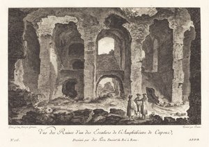 View of the Ruins of One of the Staircases of the Amphitheater of Capua by P.F. Germain after Louis Jean Desprez