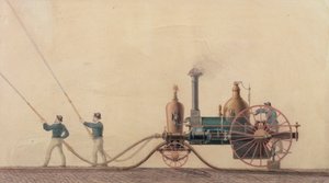 The first steam fire engine used in the United States in 1841 by P.R. Hodge