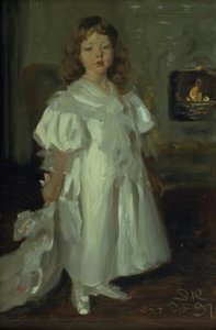 A Little Girl, Helga Melchior, in a Long Dress