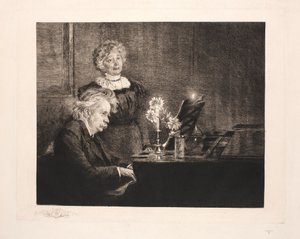 Edvard and Nina Grieg at the Piano