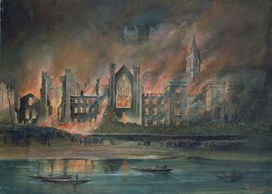 Fire at the Houses of Parliament, 16th October 1834 by P.T. Cameron