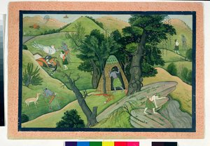 Rama and Lakshmana Wandering in Search of Sita, from the Ramayana, Kangra, Himachal Pradesh by Pahari School