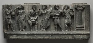 Bacchanalian Relief, Pakistan, Gandhara, Buner area, early Kushan Period (AD 1-320) by Pakistani School