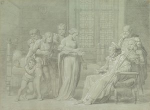 King Charles VIII of France with the Dying Gian Galeazzo Sforza at Pavia by Palagi Filippo Pelagio