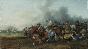 A Cavalry Skirmish by Palamedes Palamedesz