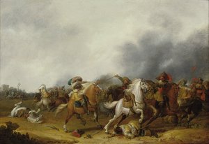 A Cavalry Skirmish by Palamedes Palamedesz