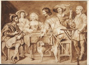 Company Around a Table by Palamedes Palamedesz